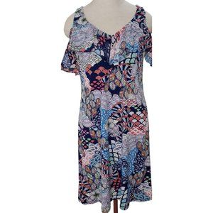CT521 Roz & Ali Floral Short Sleeve Straight Dress S